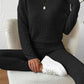 Ribbed Round Neck Top and Pants Set
