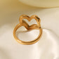 18K Gold Plated Heart-Shaped Ring