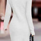 Rib-Knit Round Neck Sweater Dress