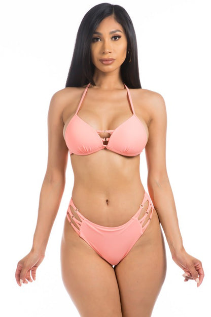 OPEN CUT TWO PIECE SWIMSUIT
