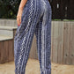 Geometric Print Tassel High-Rise Pants