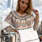 Geometric Round Neck Long Sleeve Sweater