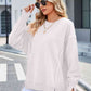 Exposed Seam High-Low Round Neck Sweatshirt