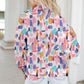 Printed Button Up Long Sleeve Shirt