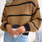 Striped Rib-Knit Sweater