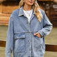 Collared Neck Button Up Denim Jacket