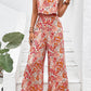 Floral Square Neck Sleeveless Jumpsuit