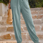 Textured Smocked Waist Pants with Pockets