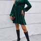 Tied Neck Balloon Sleeve Mini Dress