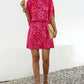 Tied Printed Mock Neck Mini Dress
