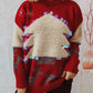 Sequin Christmas Tree & Reindeer Round Neck Sweater
