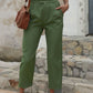 Straight Leg Cropped Pants with Pockets