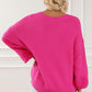 Pearl Detail V-Neck Long Sleeve Sweater