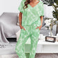 Tie-Dye V-Neck Tee and Joggers Lounge Set