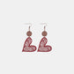 PU Leather Iron Hook Heart Earrings