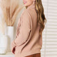 Woven Right Turtleneck Fringe Front Long Sleeve Sweater