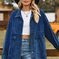 Collared Neck Button Up Denim Jacket