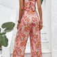 Floral Square Neck Sleeveless Jumpsuit