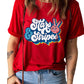 Graphic Round Neck Cuffed Tee