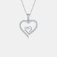 Moissanite 925 Sterling Silver Heart Pendant Necklace