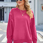 Exposed Seam High-Low Round Neck Sweatshirt