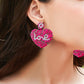 LOVE Beaded Heart Earrings