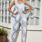 Tie-Dye Sleeveless Jumpsuit with Pockets