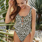 Leopard Print Cutout Lined One-Piece Swimsuit
