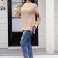 Round Neck Slit Sweater
