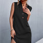 Buttoned Johnny Collar Sleeveless Dress