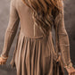 Scoop Neck Long Sleeve Peplum T-Shirt