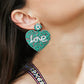 LOVE Beaded Heart Earrings