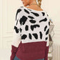 Full Size Two-Tone Boat Neck Sweater