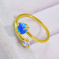 Opal and Zircon Open Ring