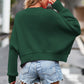 Round Neck Drop Shoulder Long Sleeve Sweater