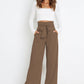 Tie Front Paperbag Wide Leg Pants
