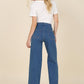 Flared high waist pin-tuck jeans