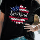 BE KIND US Flag Graphic Round Neck Tee