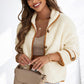 Contrast Button Up Long Sleeve Jacket