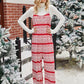 Christmas Color Contrast Wide-Legged Jumpsuit