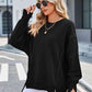 Exposed Seam High-Low Round Neck Sweatshirt