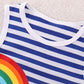 Girls Rainbow Graphic Striped Sleeveless Dress