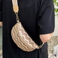 Chevron Straw Sling Bag