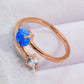 Opal and Zircon Open Ring