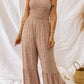 Floral Spaghetti Strap Smocked Wide Leg Jumpsuit