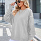 Exposed Seam High-Low Round Neck Sweatshirt