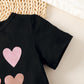Girls Heart Print T-Shirt and Joggers Set