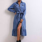 Collared Neck Button Down Denim Dress