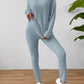 Ribbed Round Neck Top and Pants Set