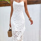 Lace Detail Spaghetti Strap Wrap Dress